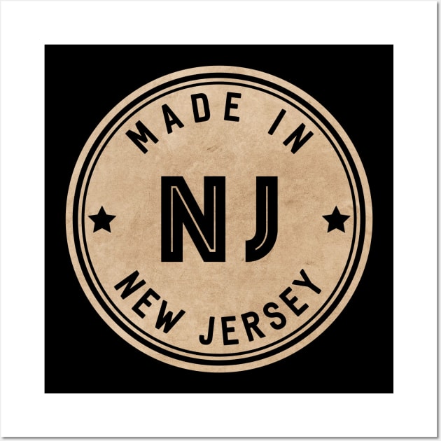 Made In New Jersey NJ State USA Wall Art by Pixel On Fire